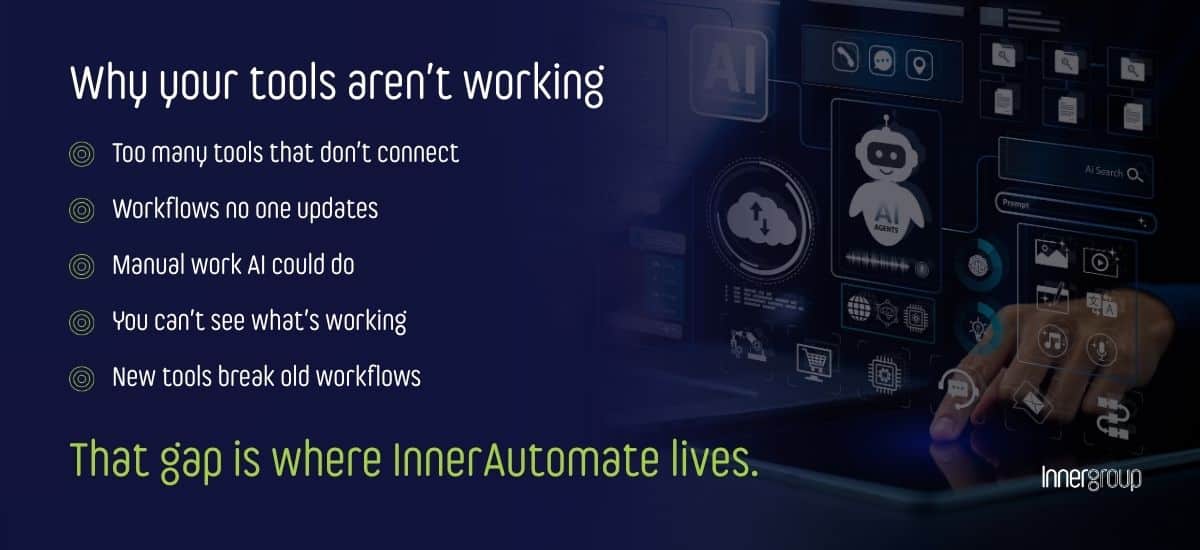 A banner showing why marketing automation fails despite best tech stacks.